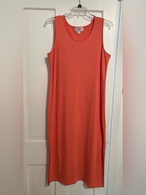 Casual Corner Coral Sleeveless Maxi Dress